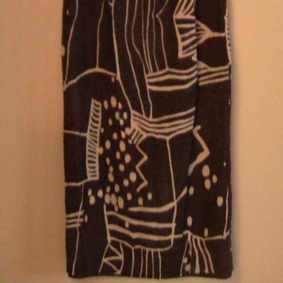 Long Brown Dress Summer Maxi Geometric Pattern Lined Sz 8 Evening D'Allaird - Picture 2 of 6